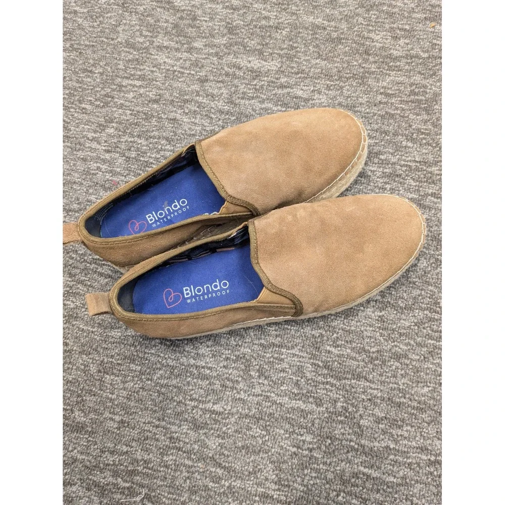 Blondo Women's Size‎ 6.5 Waterproof Suede Espadrille Slip On Loafers Tan